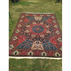 Kashmir Pure Mulberry Silk Hand Knotted Blue Carpet
