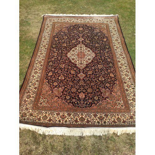 Kashmir Pure Silk Hand Knotted Brown Carpet