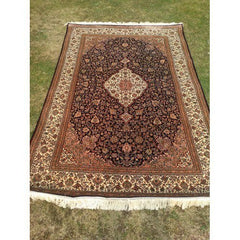 Kashmir Pure Silk Hand Knotted Brown Carpet