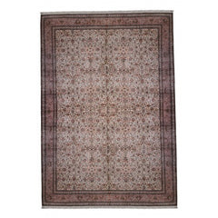Exclusive Handknotted Brown Kashmiri Silk Carpet 16 X 24 Ft