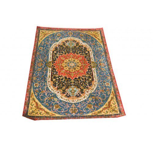 Colourful Designerl Pattern Kashmiri Hand Knotted Carpet (4x6 Ft) For Home Décor