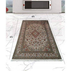 Beautiful Kashmir Hand Knotted Silk Carpet For Floor Décor