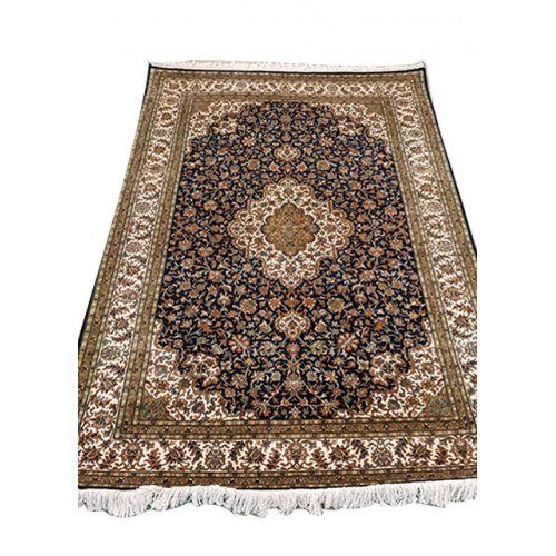 Traditional Handicraft Kashmiri Hand Knotted Beautiful Brown & Black Colour Carpet For Home Décor