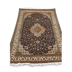 Traditional Handicraft Kashmiri Hand Knotted Beautiful Brown & Black Colour Carpet For Home Décor