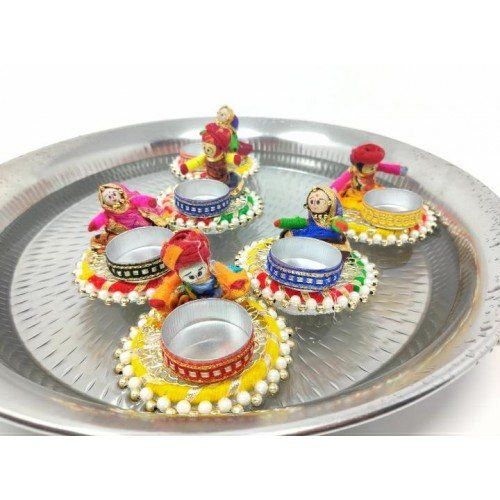 Handcrafted Floating Kathputali Diyaa (Set of 6)