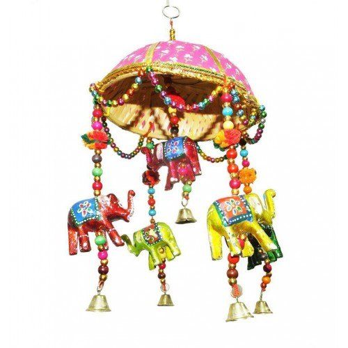 Handmade Elephant Tokra Wall Hanging Of Rajasthan For Decoration