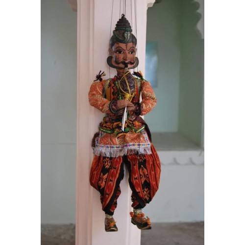 Handmade Rajasthan Puppet Dancing Sapera With Bean