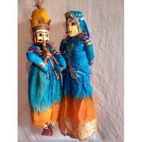 Beautiful Handmade Dancing Couple of Rajasthan Kathputli