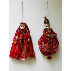 Handicraft Red Couple Kathputli Making Of Rajasthan