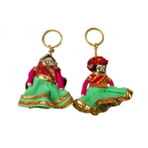 Kathputlis Of Rajasthan Handmade Colorful Puppet Keychain
