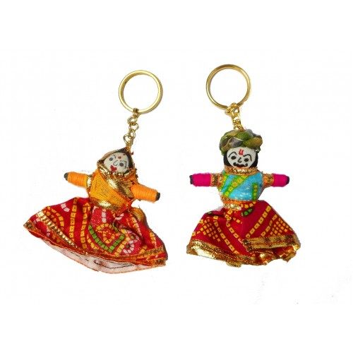 Kathputlis Of Rajasthan Handmade Colourful Puppet Keychain