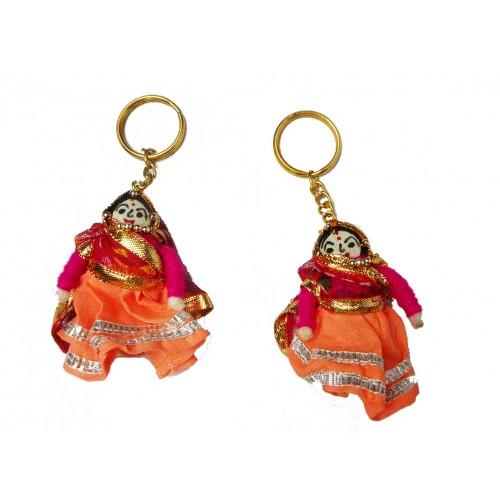 Kathputlis Of Rajasthan Handmade Colorful Puppet Keychain