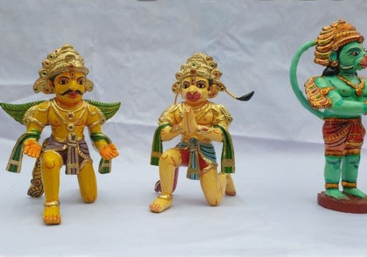 Handicrafted Pair Wooden Kinhal Toys for Decoration and Kids