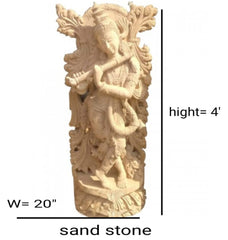Ancient Artwork Of Konark Stone Carving Of Lord Krishna Statue