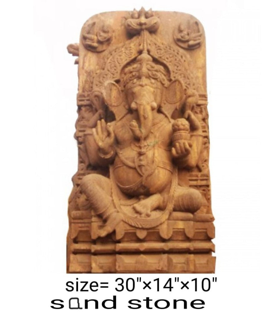 Beautiful Artwork Of Konark Stone Carving Lord Ganesh Statue Sitting Position