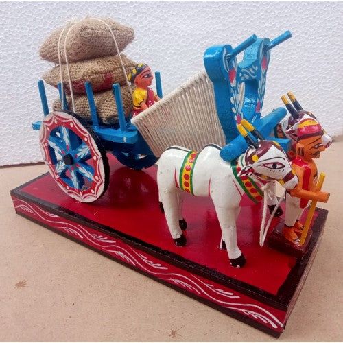 Handmade Kondapalli bommallu Elegant Wooden Toy of Village Working Bulls