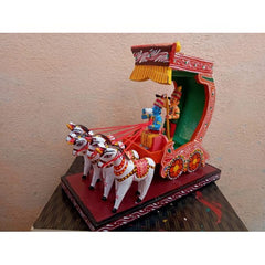 Kondapalli Bommallu Wooden Toy Lord Krishna On The Chariot