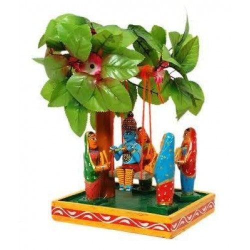 Handmade Kondapalli Bommallu Elegant Wooden Toy Lord Krishna Playing