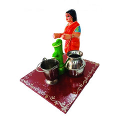 Handmade Traditional Beautiful Working Women Design Kondapalli Bommallu Toy For Home Decor