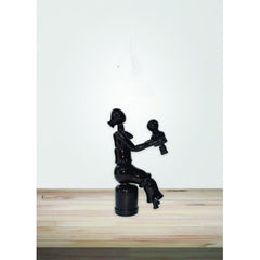 Traditional Handicraft Beautiful Mother Playing with Kid Design Kondapalli Bommallu Toy For Home Dec