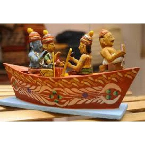 Kondapalli Bommallu Hand Crafted Wooden Rama Boat Kondapalli Toy By Surya Prakash