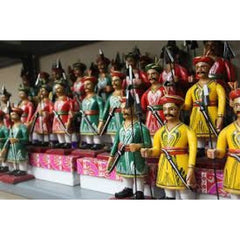 Kondapalli Bommallu Hand Crafted Wooden Soldiers Kondapalli Toys Set Of Showpiece By Surya Prakash