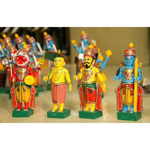 Kondapalli Bommalu Handcrafted Wooden Kondapalli Dasavatharam Toys Set Showpiece By Surya Prakash