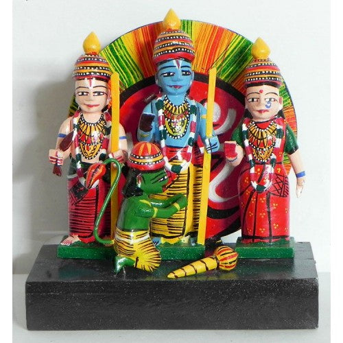 Kondapalli Bommallu Handcrafted Wooden Ram Darbar Kondapalli Toys By Surya Prakash