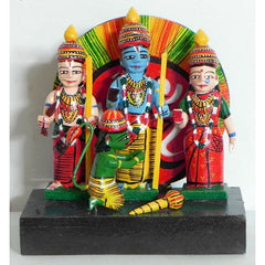Kondapalli Bommallu Handcrafted Wooden Ram Darbar Kondapalli Toys By Surya Prakash