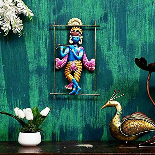 Krishna Playing Flute Wall Art