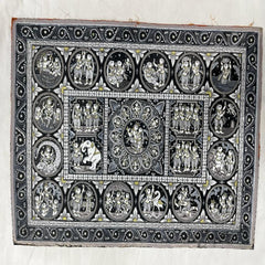 Krishna Story B & W Odisha Patchithra (19x13 inch)