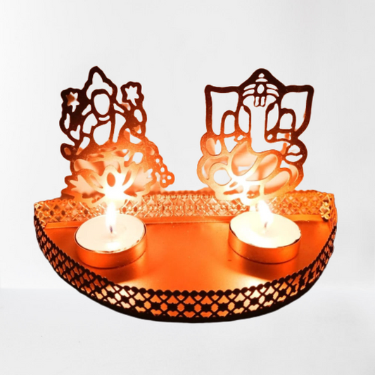 Lakshmi Ganeshji Iron Shadow Diya