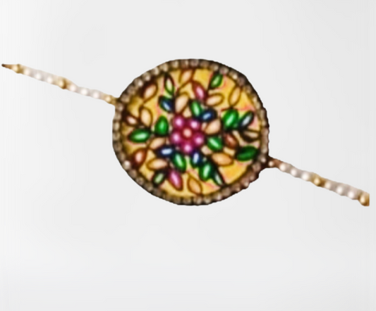 Leaf Design Madhubani Rakhi