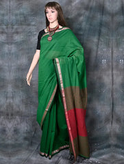 Leaf Green Shantipur Saree