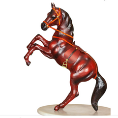 Leather Handicraft Jumping Horse - 24 Inch
