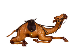 Leather Handicraft Sitting Camel - 18 Inch