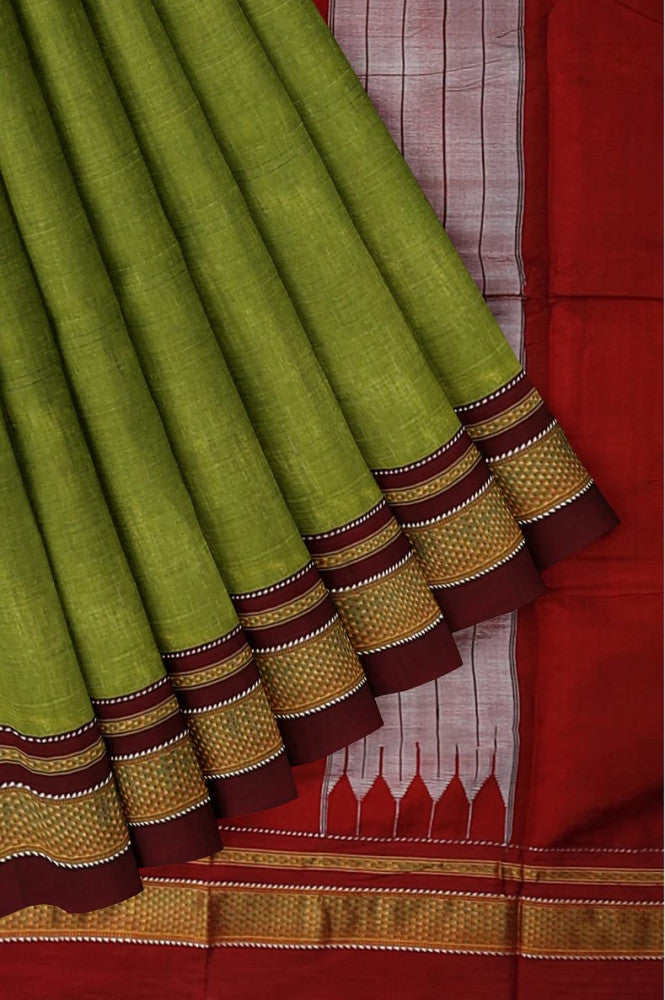 Light Green Colour Ilkal Saree