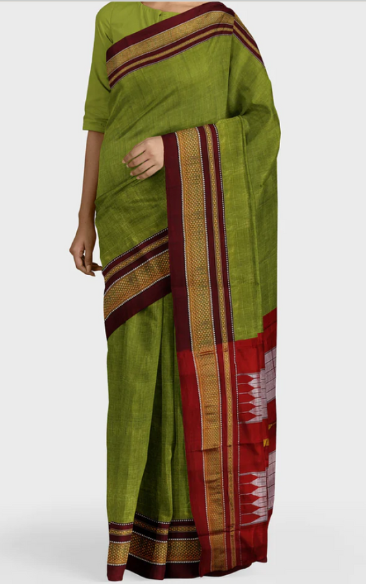 Light Green Colour Ilkal Saree