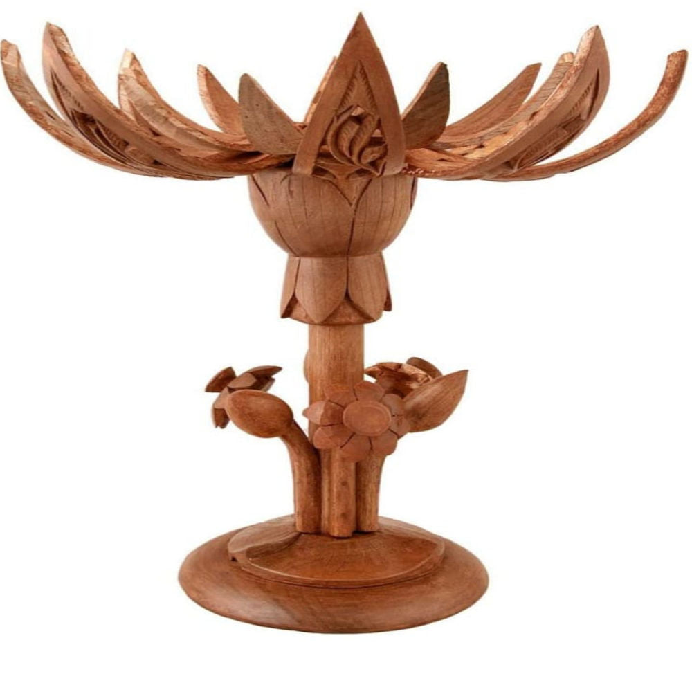 Lotus Stand Kashmir Walnut Wood Carving