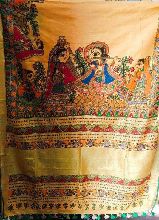 Madhubani Handpainted Saree By Cultural Style 10