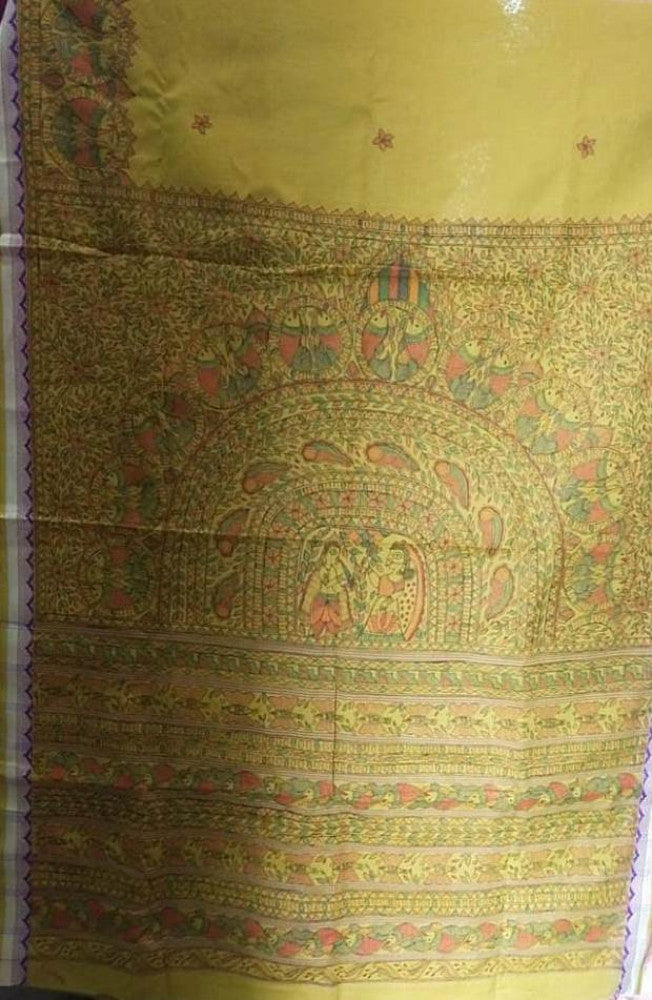 Madhubani Handpainted Saree By Cultural Style 11
