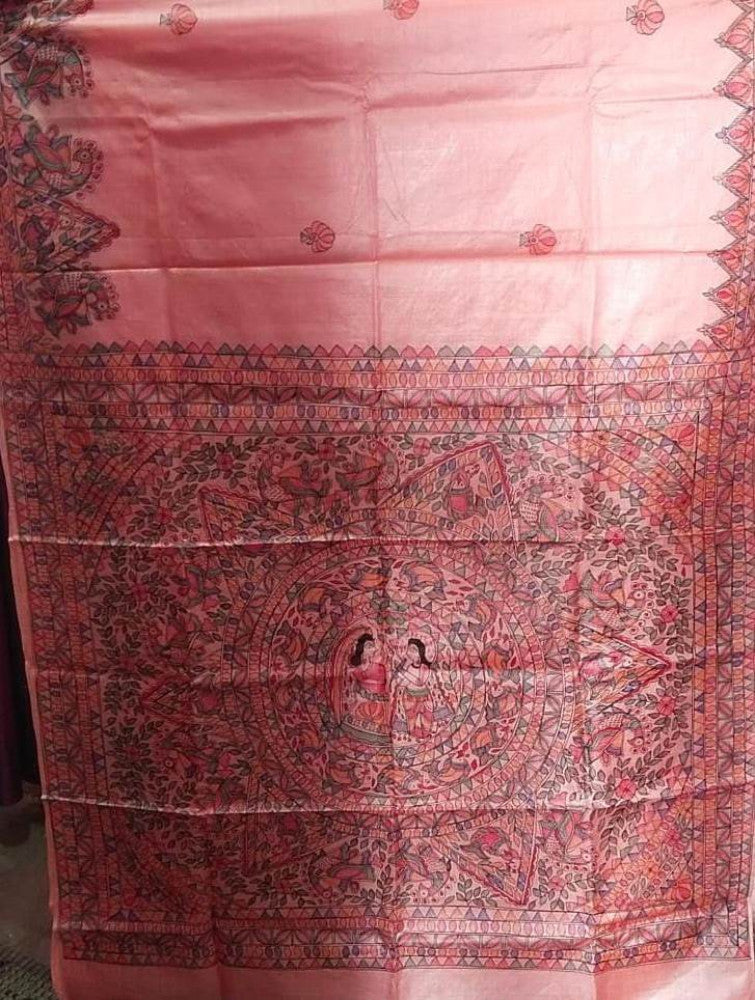 Madhubani Handpainted Saree By Cultural Style 13