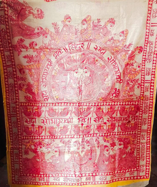 Madhubani Handpainted Saree By Cultural Style 14