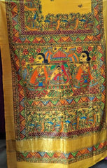Madhubani Handpainted Saree By Cultural Style 15
