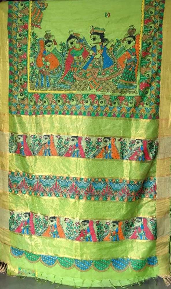 Madhubani Handpainted Saree By Cultural Style 2