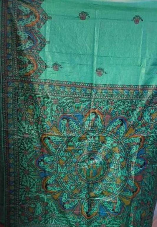 Madhubani Handpainted Saree By Cultural Style 5