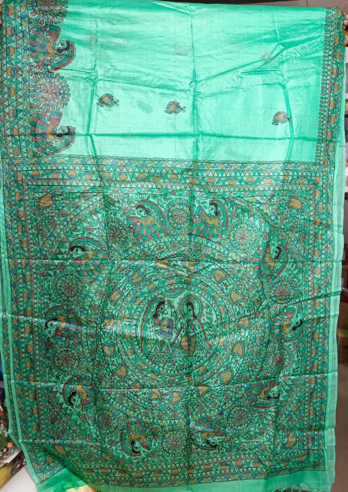 Madhubani Handpainted Saree By Cultural Style 9