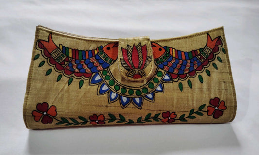 Madhubani painting clutch bag