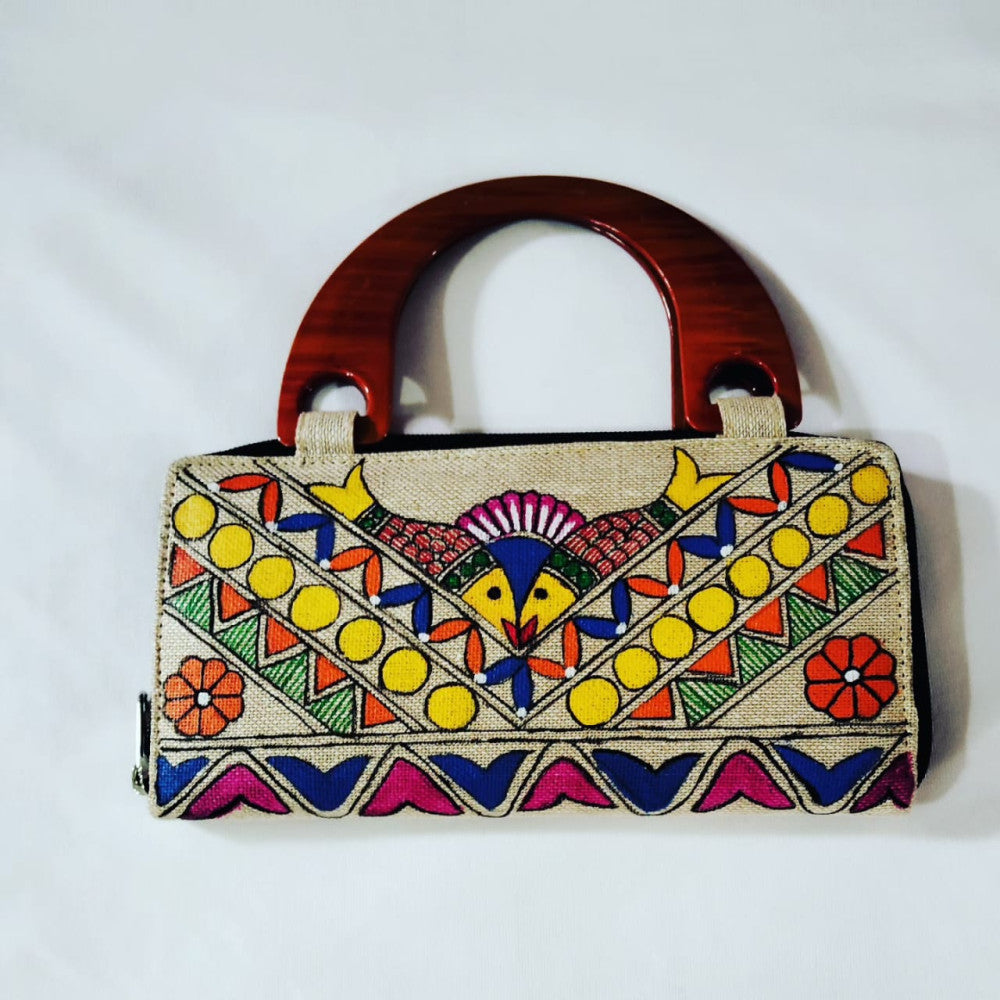 Madhubani painting Hand Bag Multicolour
