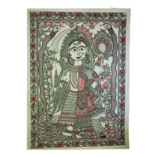 Traditional Handmade Madhubani Canvas Painting